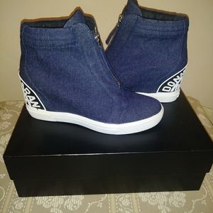 DKNY Connie Denim Wedge Sneaker
